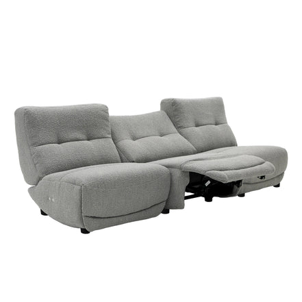 Basil - Modern Grey Fabric Small Sofa With 3 Electric Recliners - image 4