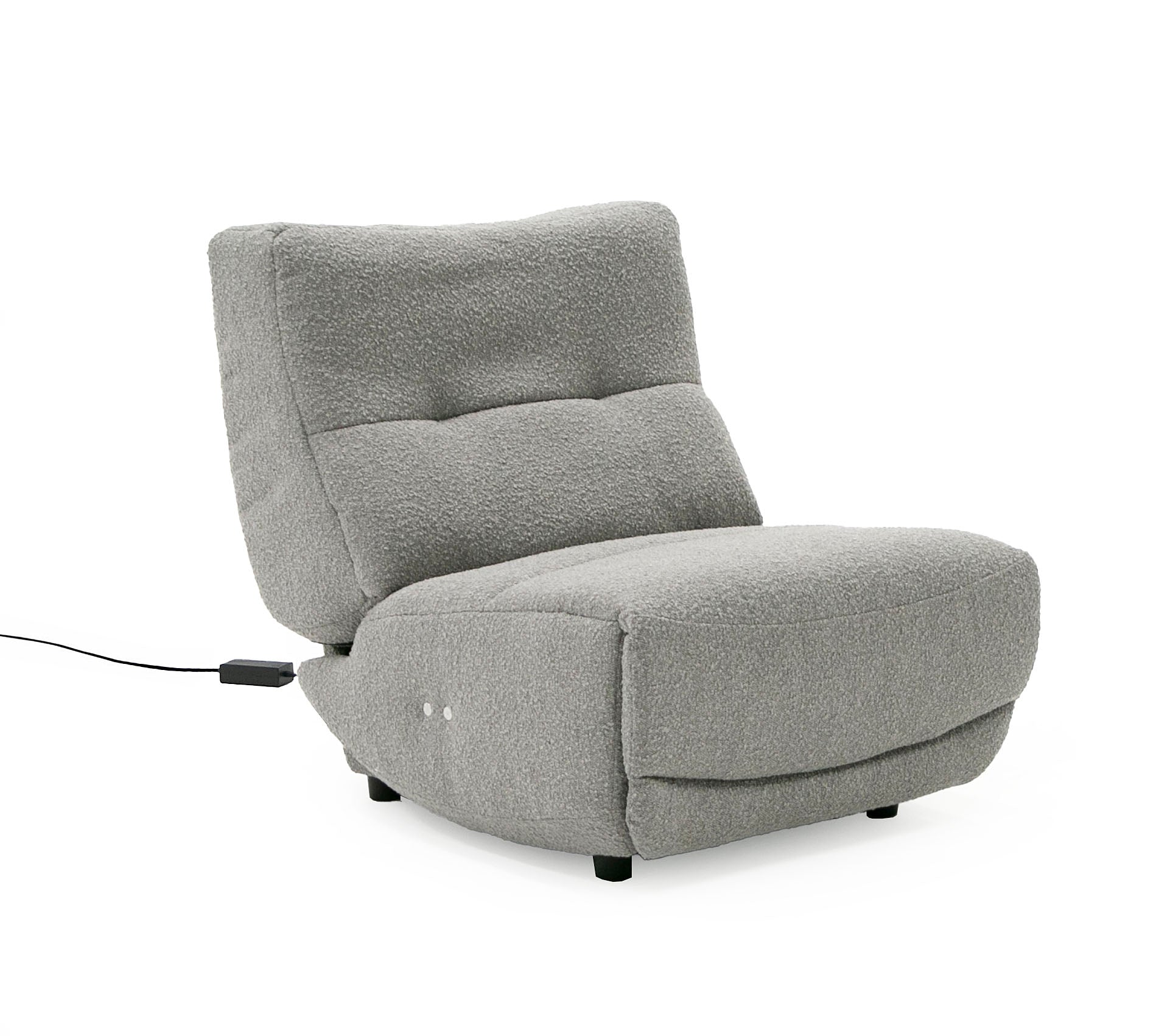 Basil - Modern Grey Fabric Small Electric Recliner Chair - image 3