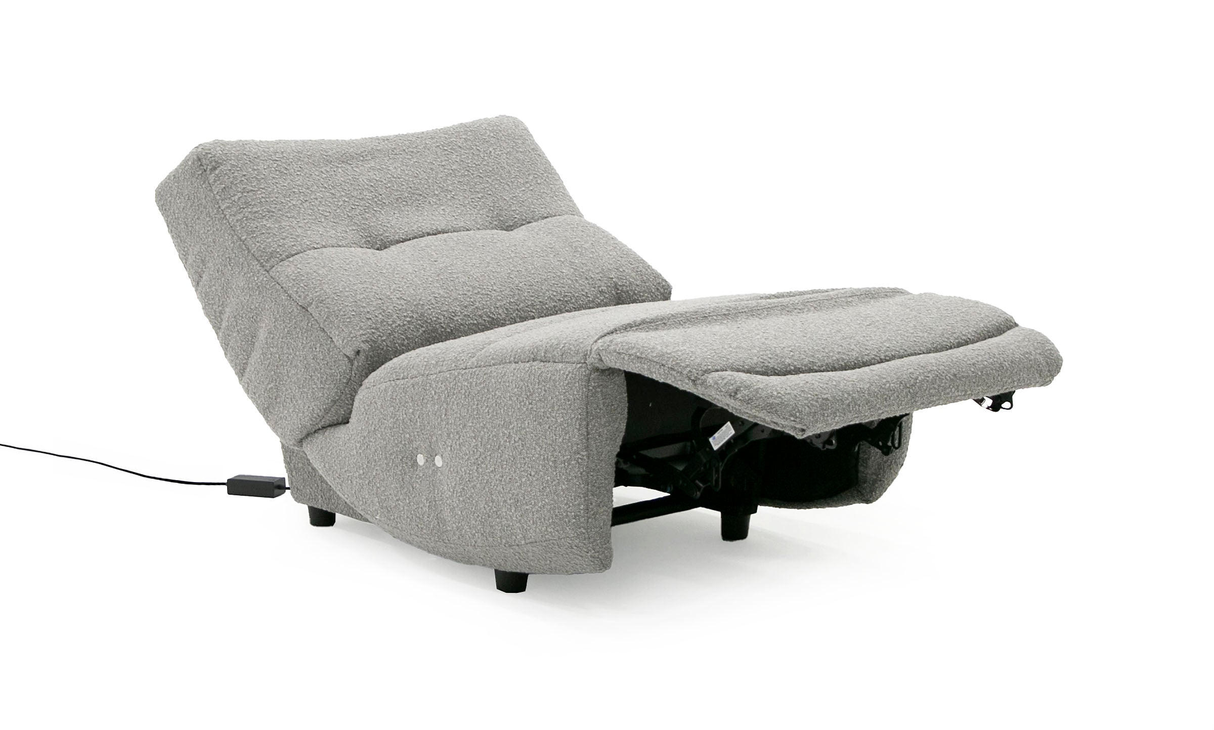 Basil - Modern Grey Fabric Small Electric Recliner Chair - image 4