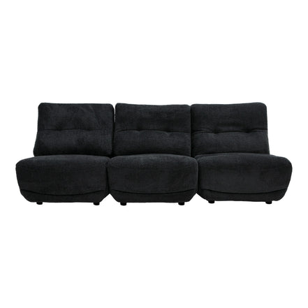 Basil - Modern Black Fabric Small Sofa With 3 Electric Recliners - image 2