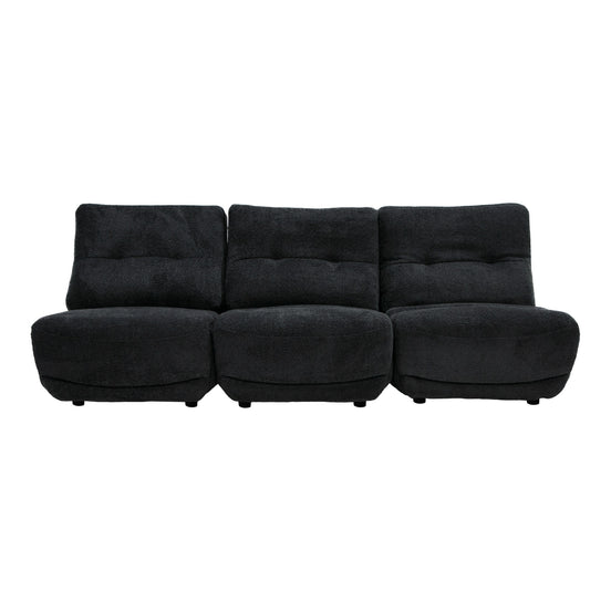 Basil - Modern Black Fabric Small Sofa With 3 Electric Recliners - image 2