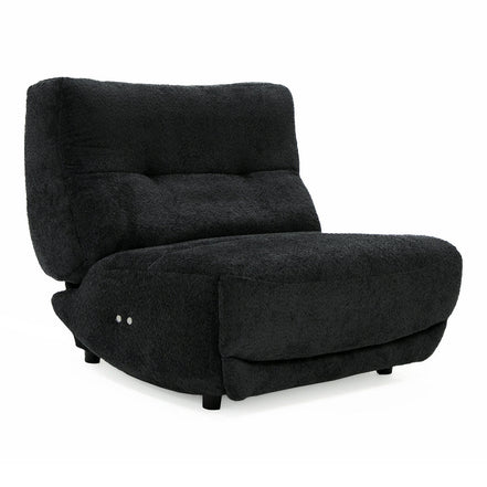Basil - Modern Black Fabric Small Electric Recliner Chair - image 4