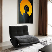 Basil - Modern Black Fabric Small Electric Recliner Chair - image 2