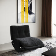 Basil - Modern Black Fabric Small Sofa With 3 Electric Recliners