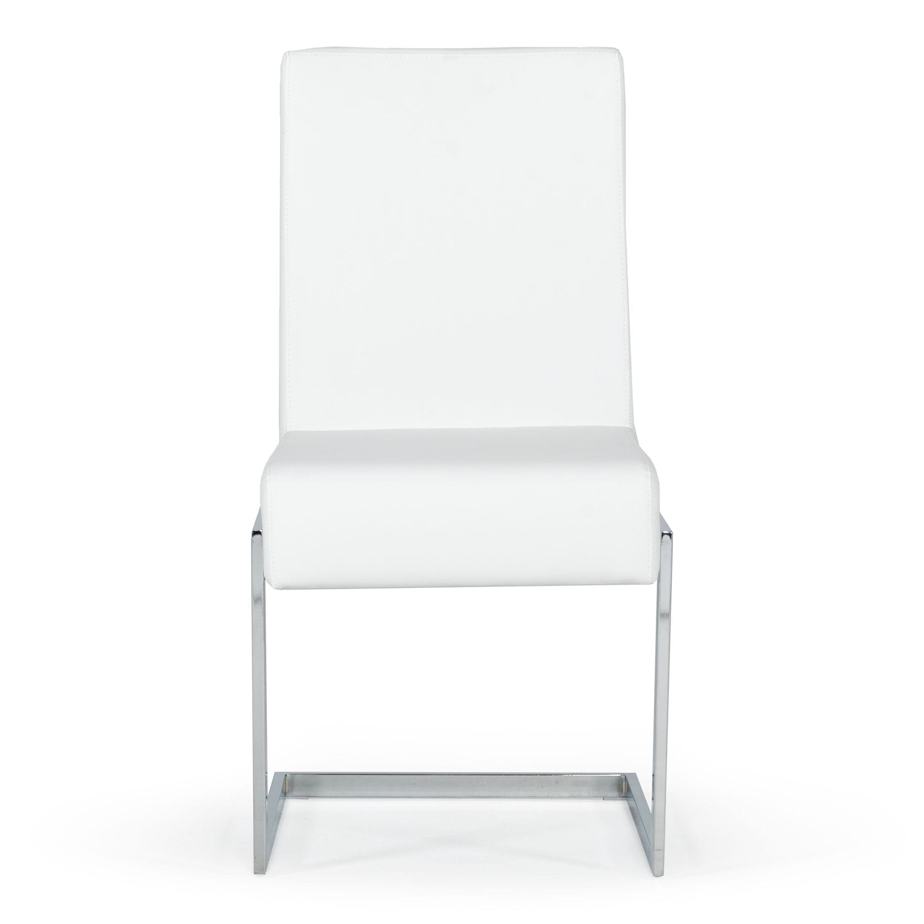 Batavia - Modern White & Stainless Steel Dining Chair (Set of 2) - image 5