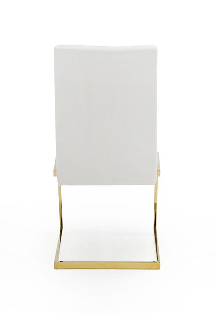 Batavia - Modern White & Gold Dining Chair (Set of 2) - image 2