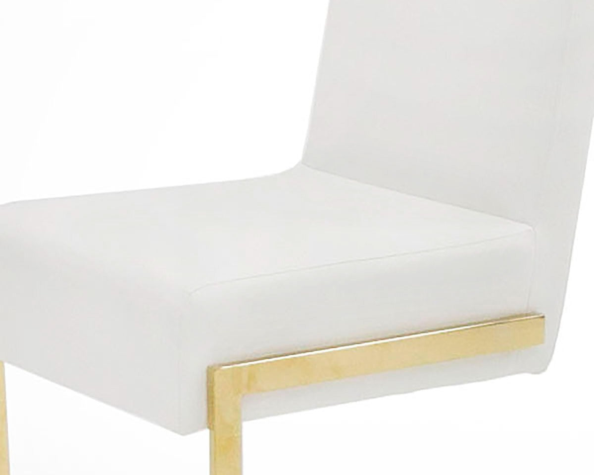 Batavia - Modern White & Gold Dining Chair (Set of 2) - image 3