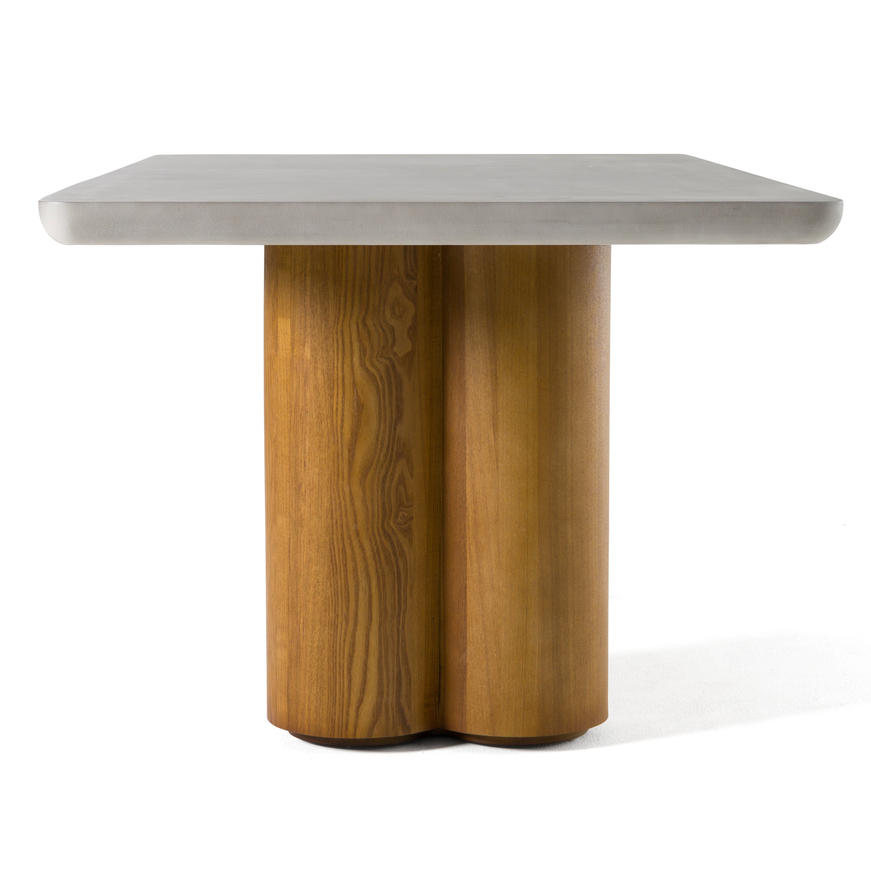 Bateman - Modern Faux Concrete + Walnut Dining Table - image 2