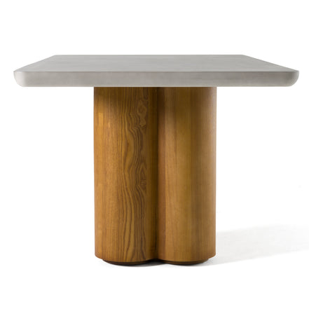 Bateman - Modern Faux Concrete + Walnut Dining Table - image 2