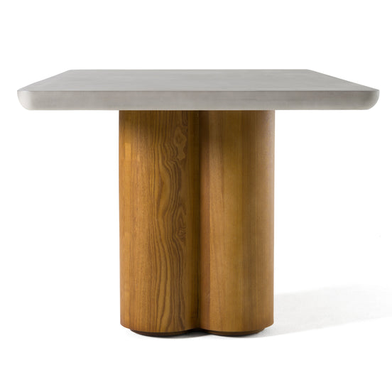Bateman - Modern Faux Concrete + Walnut Dining Table - image 2