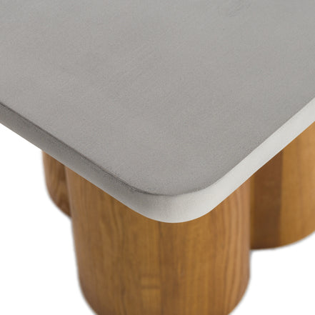 Bateman - Modern Faux Concrete + Walnut Dining Table - image 5