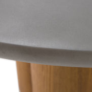 Bateman - Modern Faux Concrete + Walnut Round Dining Table - image 4