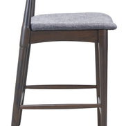 Tuzka Counter Stool (Set of 2) Gray & Espresso