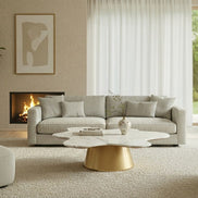 Gabbro Low - Glam White Marble and Gold Coffee Table - image 3