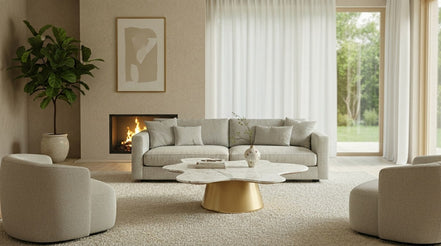 Gabbro Low - Glam White Marble and Gold Coffee Table - image 3