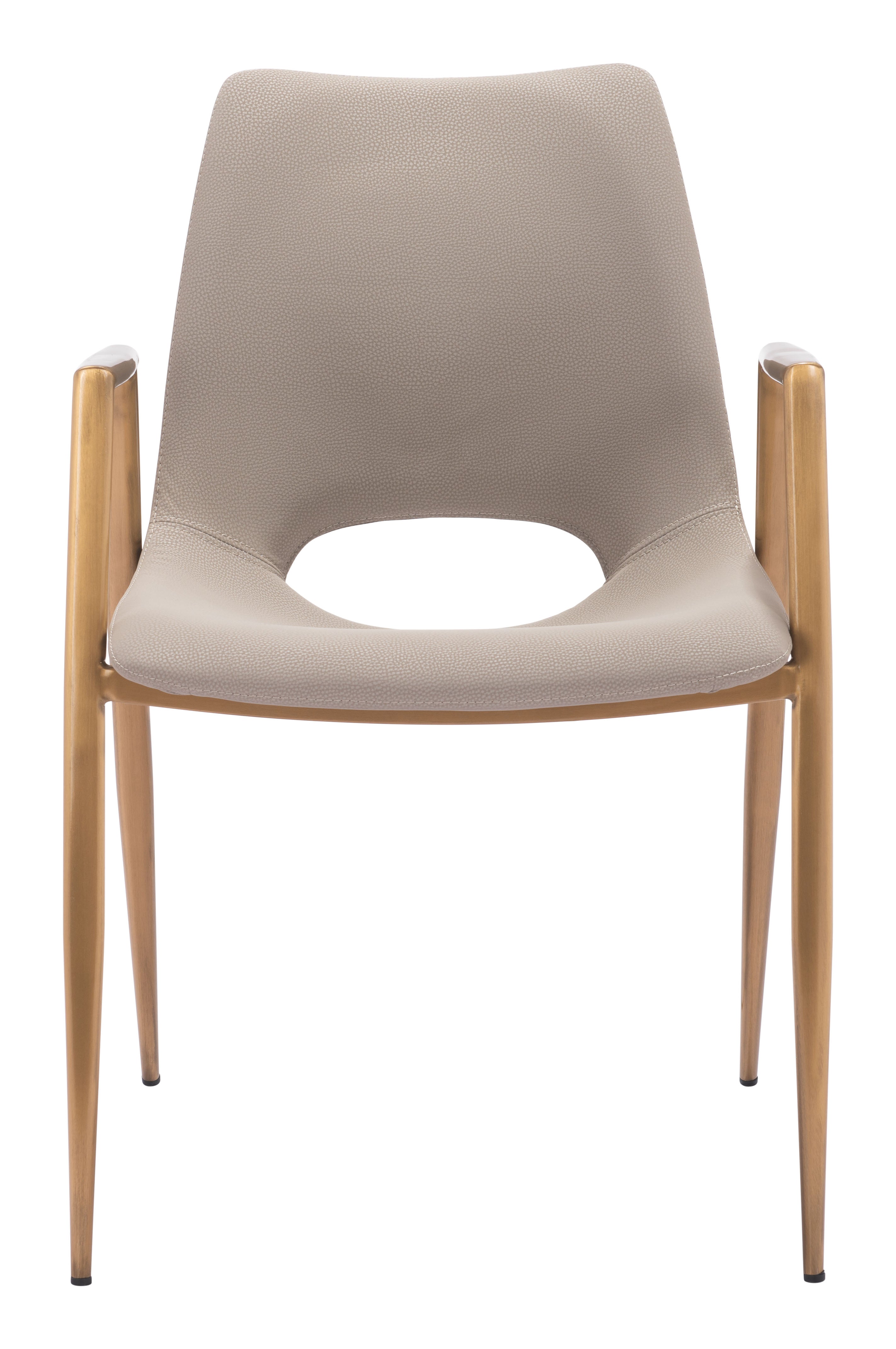 Desi Dining Chair (Set of 2) Beige & Gold