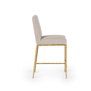 Beasley - Modern Beige Linen + Brass Counter Chair - image 2