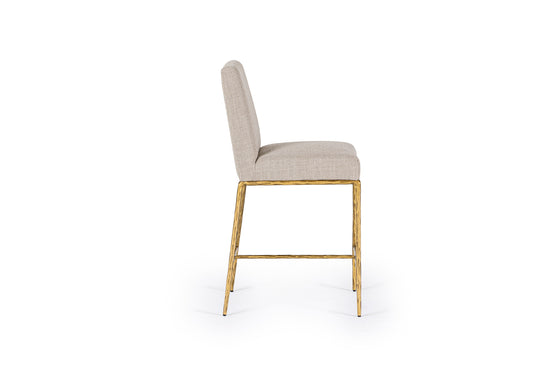 Beasley - Modern Beige Linen + Brass Counter Chair - image 2