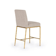 Beasley - Modern Beige Linen + Brass Counter Chair - image 3