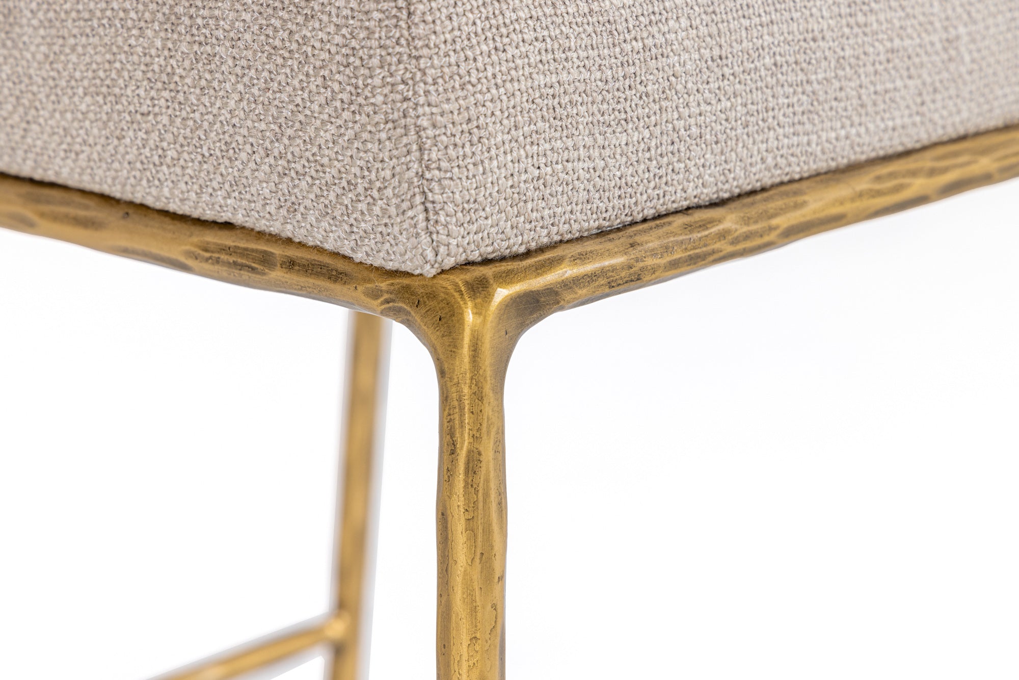 Beasley - Modern Beige Linen + Brass Counter Chair - image 5