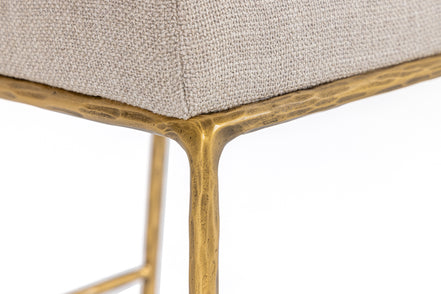 Beasley - Modern Beige Linen + Brass Counter Chair - image 5