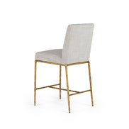 Beasley - Modern Off-White Linen + Brass Counter Chair - image 3