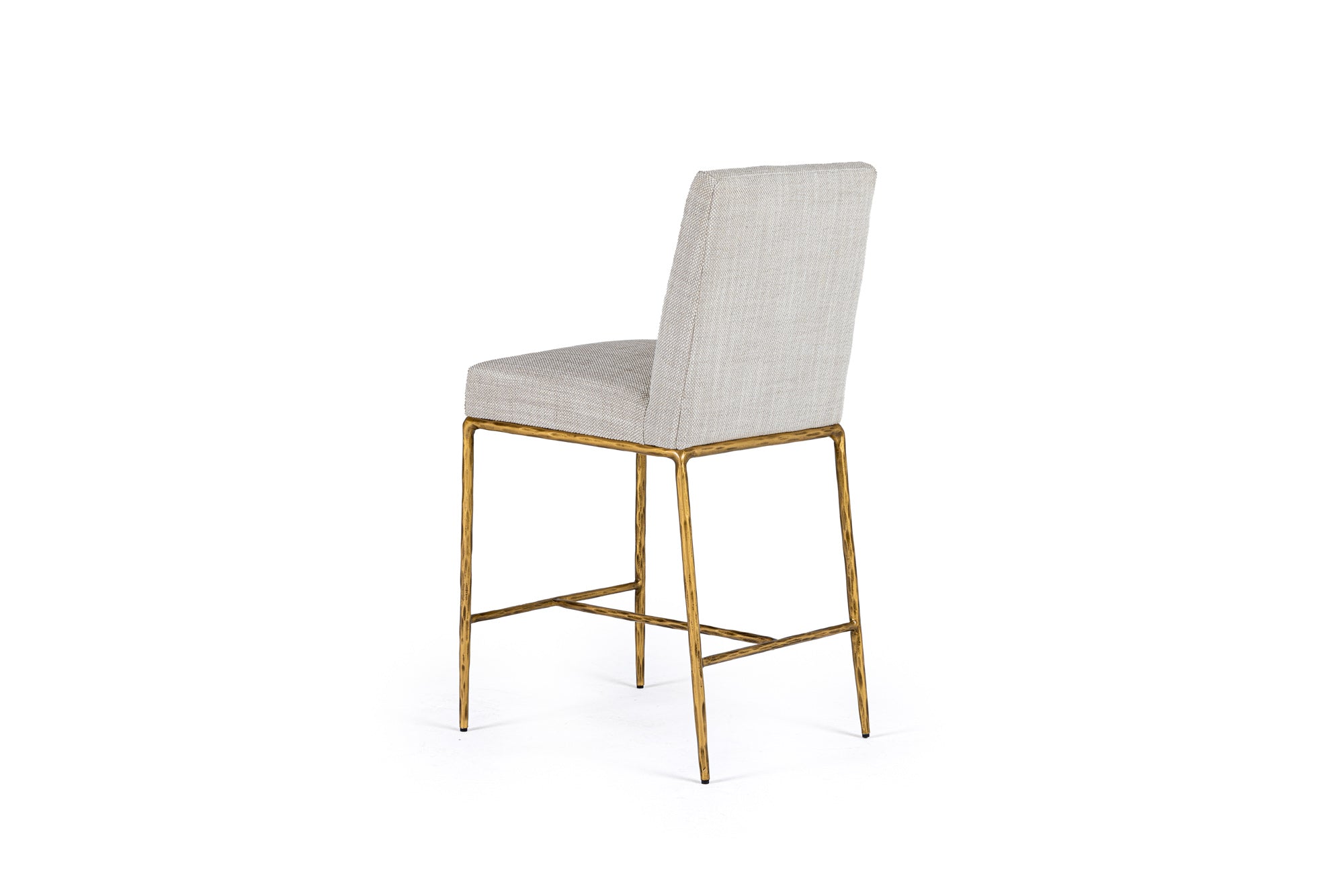 Beasley - Modern Off-White Linen + Brass Counter Chair - image 3