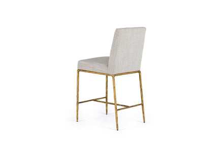 Beasley - Modern Off-White Linen + Brass Counter Chair - image 3