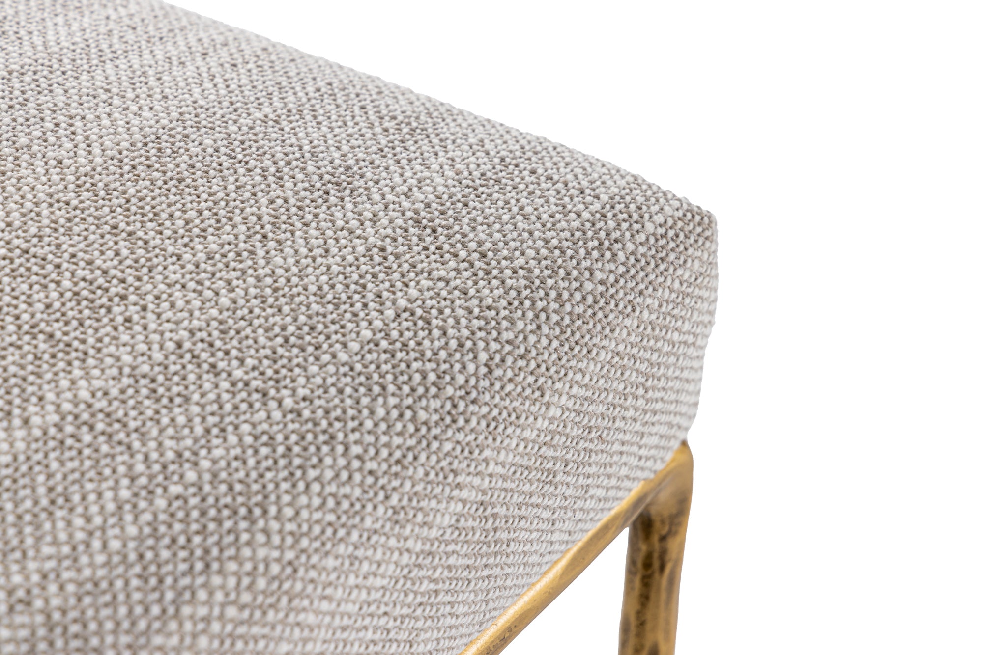 Beasley - Modern Off-White Linen + Brass Counter Chair - image 5