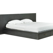 Manchester- Contemporary Platform Dark Grey Q Bed