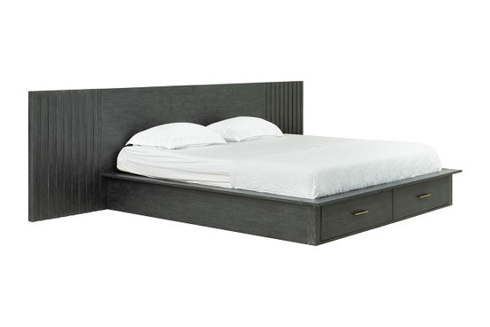 Manchester- Contemporary Platform Dark Grey EK Bed