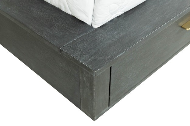 Manchester- Contemporary Platform Dark Grey Q Bed - image 4