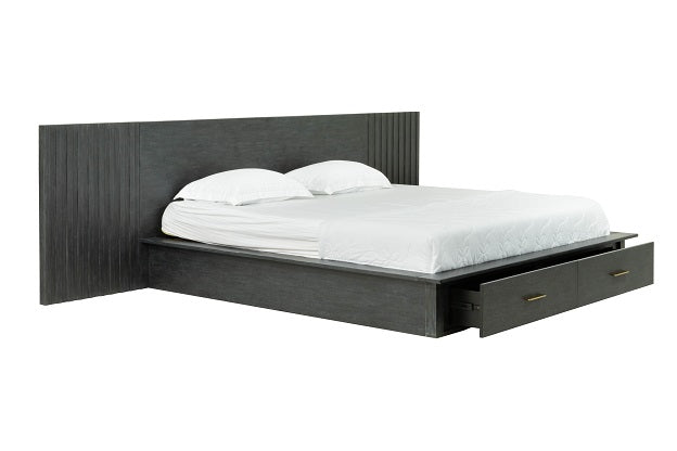 Manchester- Contemporary Platform Dark Grey Q Bed - image 5