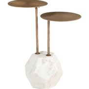 Anten Side Table Brass & White