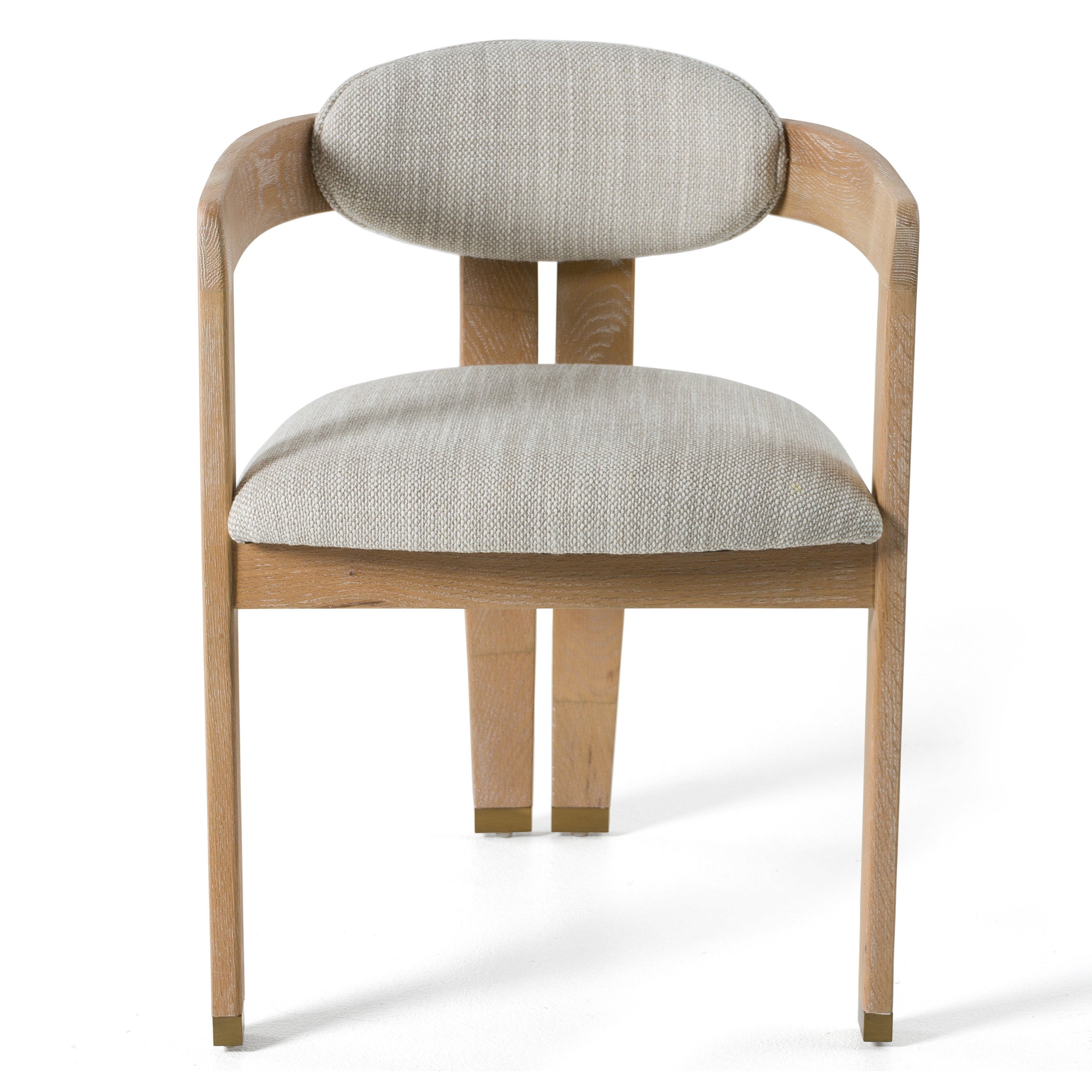 Belton - Modern Off-White Fabric + White Wash Oak Dining Chair