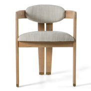 Belton - Modern Off-White Fabric + White Wash Oak Dining Chair - image 2