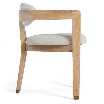 Belton - Modern Off-White Fabric + White Wash Oak Dining Chair - image 3