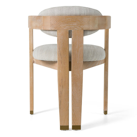 Belton - Modern Off-White Fabric + White Wash Oak Dining Chair - image 4