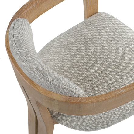 Belton - Modern Off-White Fabric + White Wash Oak Dining Chair - image 5