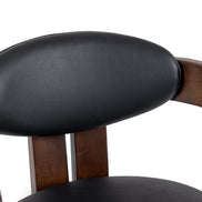 Belton - Modern Black Vegan Leather + Brown Oak Dining Chair - image 3