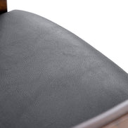 Belton - Modern Black Vegan Leather + Brown Oak Dining Chair - image 4