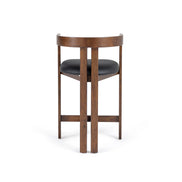 Belton - Modern Black Vegan Leather + Brown Oak Counter Chair - image 3