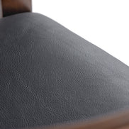 Belton - Modern Black Vegan Leather + Brown Oak Counter Chair - image 4