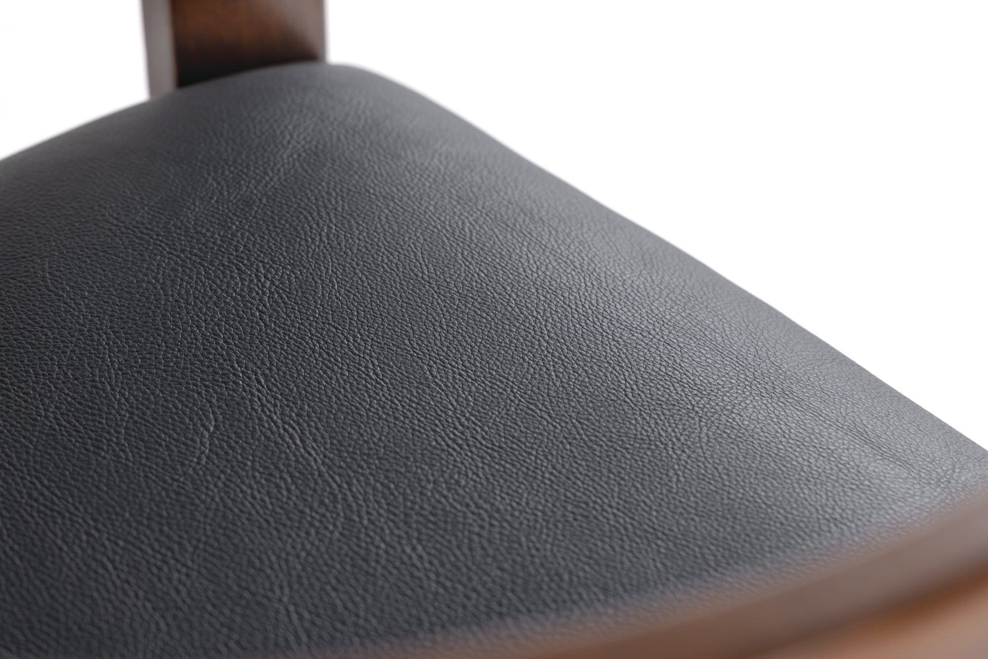 Belton - Modern Black Vegan Leather + Brown Oak Counter Chair - image 4