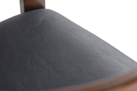 Belton - Modern Black Vegan Leather + Brown Oak Counter Chair - image 4