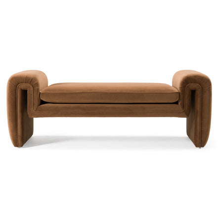 Bentley - Modern Brown Velvet Bench - image 2