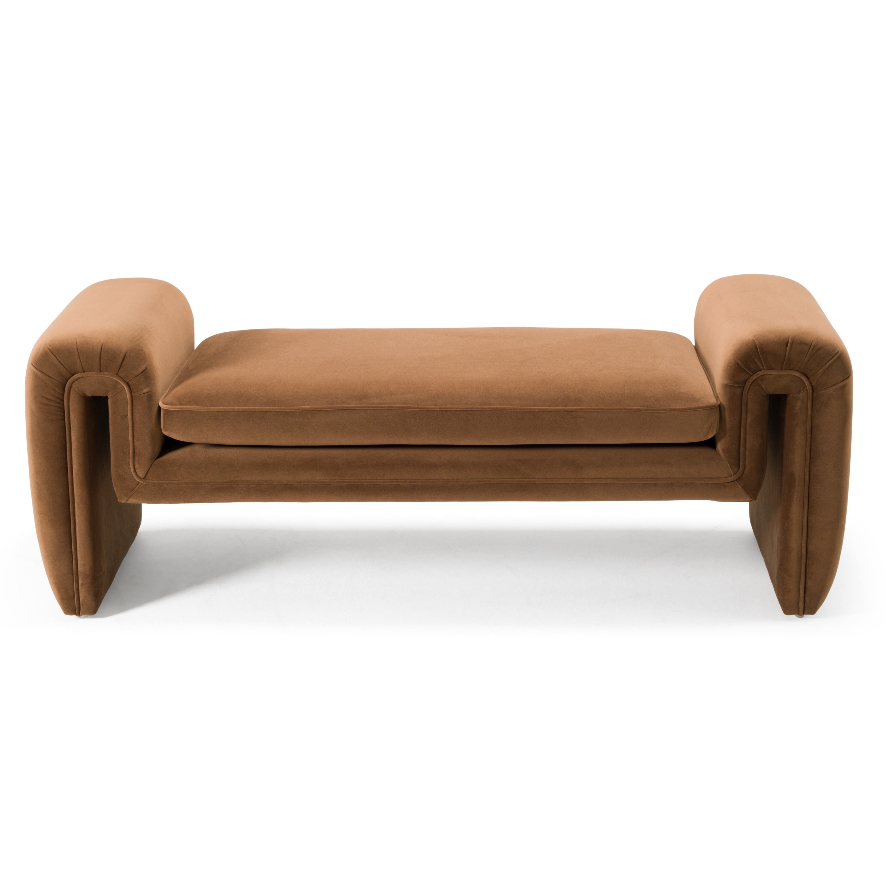 Bentley - Modern Brown Velvet Bench - image 3