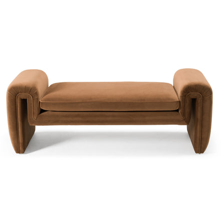 Bentley - Modern Brown Velvet Bench - image 3