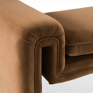Bentley - Modern Brown Velvet Bench - image 5