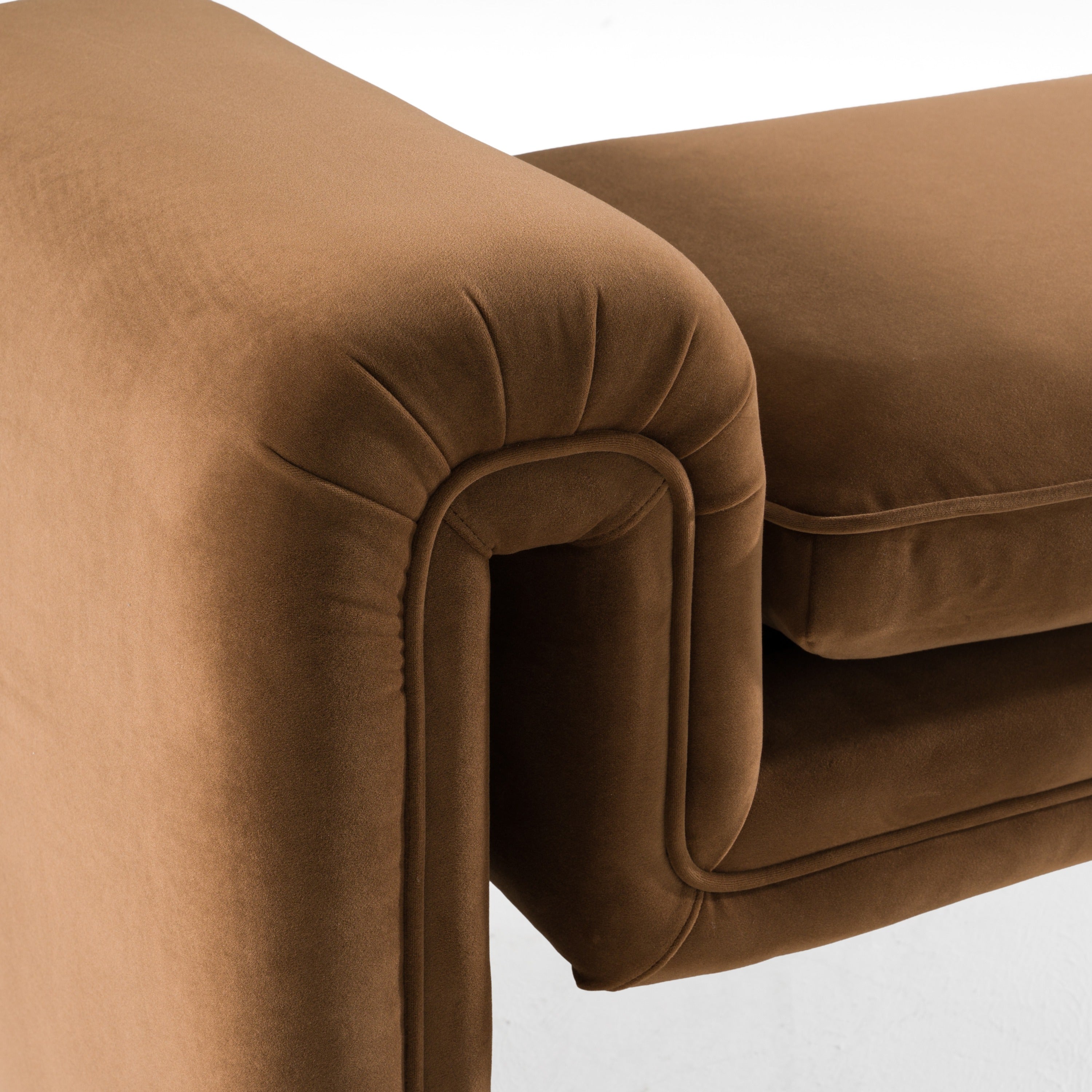 Bentley - Modern Brown Velvet Bench - image 5